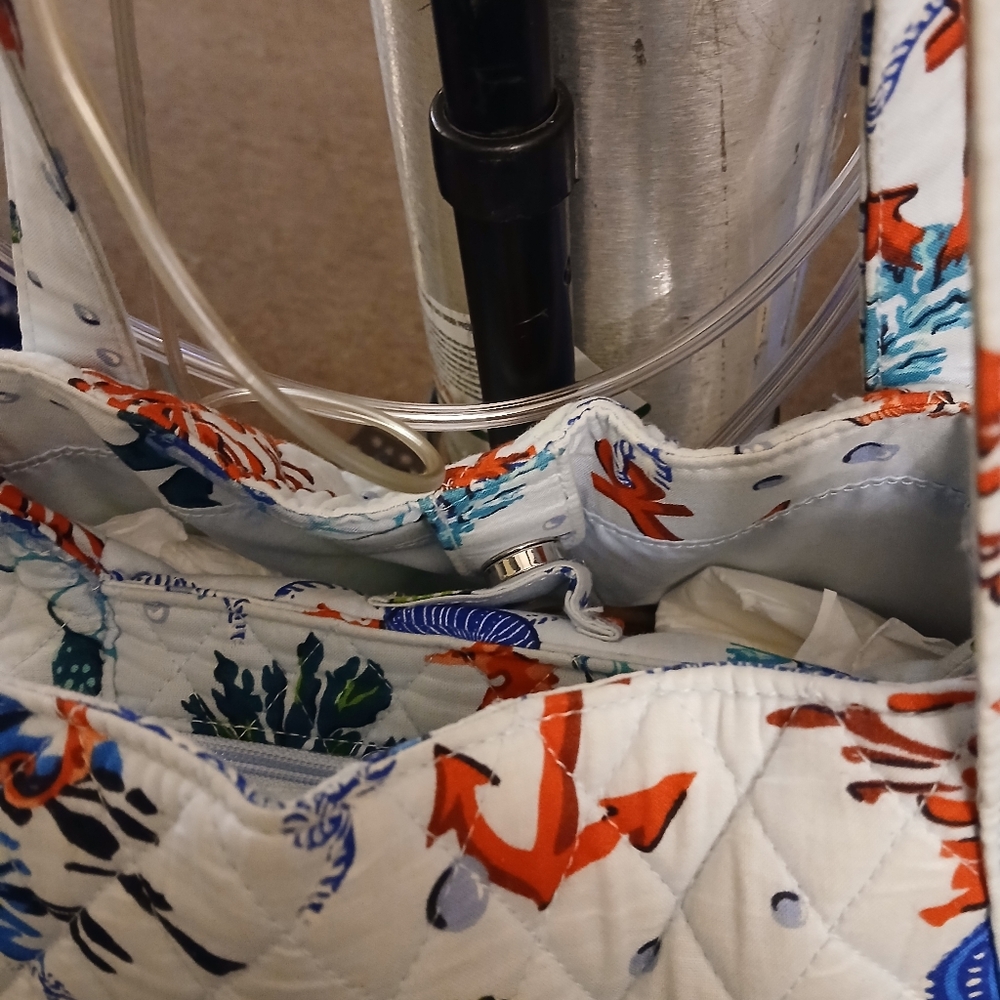 Vera Bradley Blue and Red Quilted Mini Bag - Picture 13 of 13